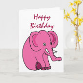 AE- Funny Elephant Birthday Kaart (Gele Bloem)