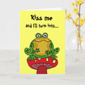 AE- Funny Frog Verjaardag Kaart (Gele Bloem)