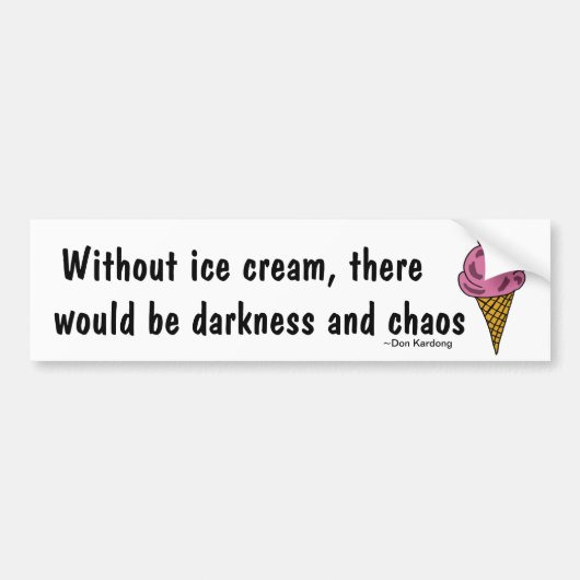 AE- Funny Ice Cream Lover's Bumpersticker (Voorkant)