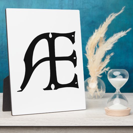 AE-monogram - Initialen AE in gegoten stijlletters Fotoplaat (Zijkant)