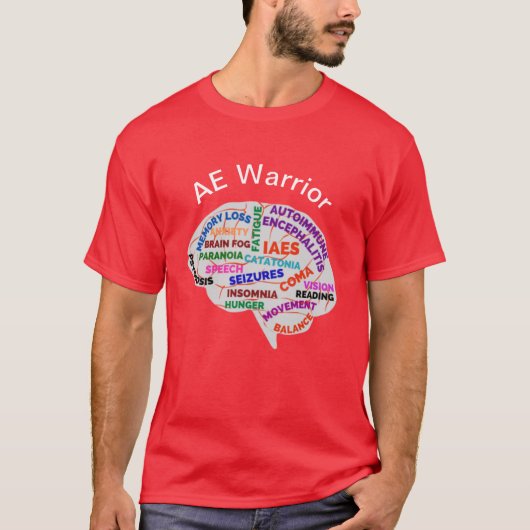 AE Warrior Brain met Symptomen ontwerp T-shirt (Voorkant)