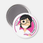 AECT Research en Theory Magnet-Vrouw Logo Magneet (Voorkant / Achterkant)