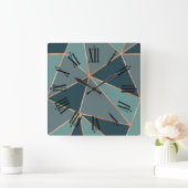 Aegean Blauwgroen Nocturne Blue American River Gra Vierkante Klok (Huis)