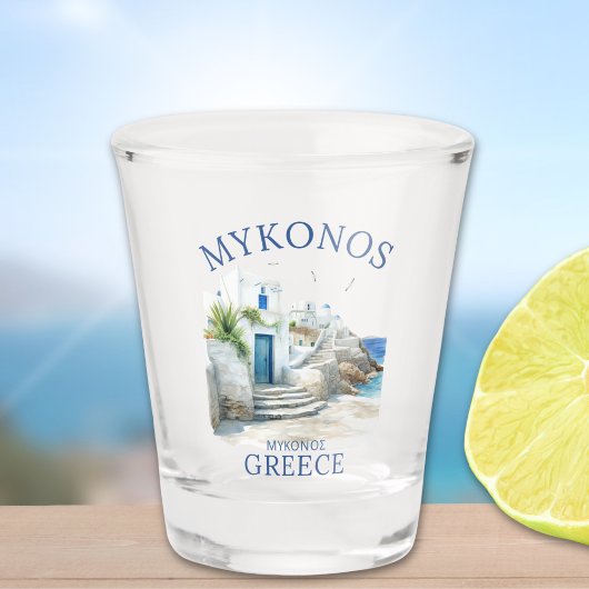 Aegean Dreams: Mykonos in Watercolor Shot Glas