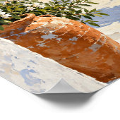 Aegean Rooftop Wasmachine Kunstprint Poster (Hoek)