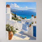 Aegean Rooftop Wasmachine Kunstprint Poster (Voorkant)