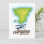 Aegina Griekenland - eilandkaart (Staand voorkant)