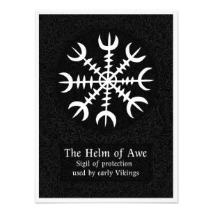 AEgishjálmer – Viking Helm van Awe Norse Beschermi Foto Afdruk