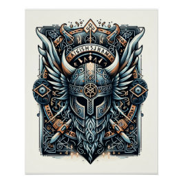 AEgishjálmer – Viking Helm van Awe Norse Beschermi Perfect Poster