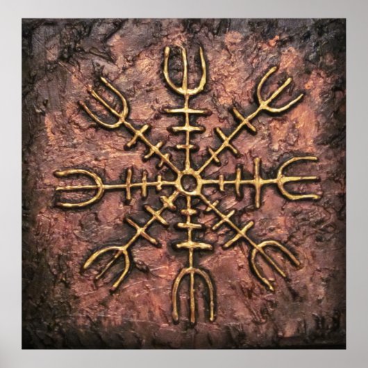 AEgishjálmer – Viking Helm van Awe Norse Beschermi Poster (Voorkant)