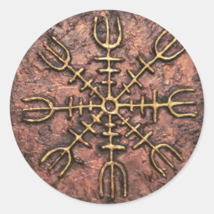 AEgishjálmer – Viking Helm van Awe Norse Beschermi Ronde Sticker