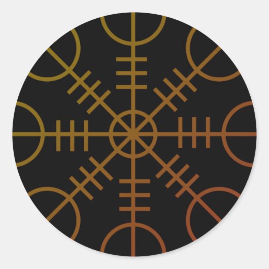 Aegishjalmr Helm van Awe Rune Ronde Sticker (Voorkant)