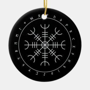 Aegishjalmr Runenornamenten (Rond) Keramisch Ornament