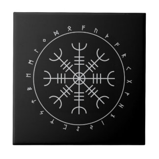 Aegishjalmr Runes Ceramic Tiles Tegeltje