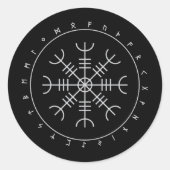 Aegishjalmr Runes Stickers (Ronde) (Voorkant)