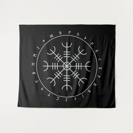 Aegishjalmr Runes Wall Tapestries Wandkleed (Voorkant (horizontaal))