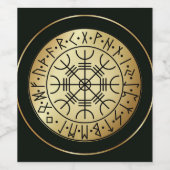 Aegishjalmur: Het roer van ontzag - Schild van de  Wijn Etiket (Enkel label)