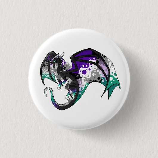 Aegosexual Pride Dragon Ronde Button 3,2 Cm (Voorkant)