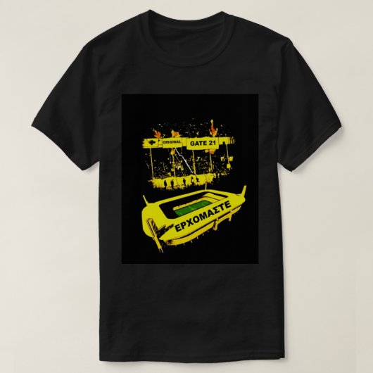Aek Athens Griekenland Gate 21 Fans Graphic T-shirt (Design voorkant)