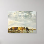 Aelbert Cuyp - Koeien in een rivier Canvas Afdruk (Voorkant)