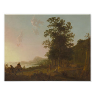 Aelbert Cuyp - Landschap met de vlucht naar Egypte Foto Afdruk