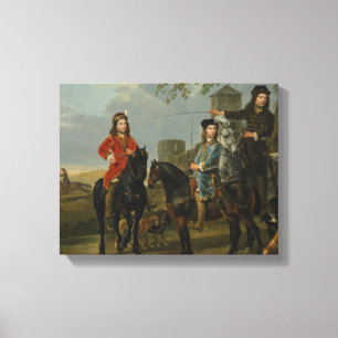 Aelbert Cuyp - Paardenportret van Cornelis en Canvas Afdruk