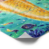 Aelia Yellow mermaid art van Renee L. Lavoie Poster (Hoek)