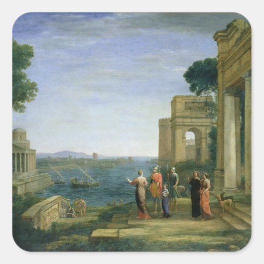 Aeneas and Dido in Carthage, 1675 Vierkante Sticker (Voorkant)