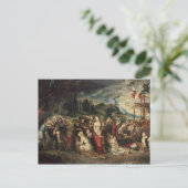 Aeneas bereidt zich voor om de Trojanen naar balli Briefkaart (Staand voorkant)