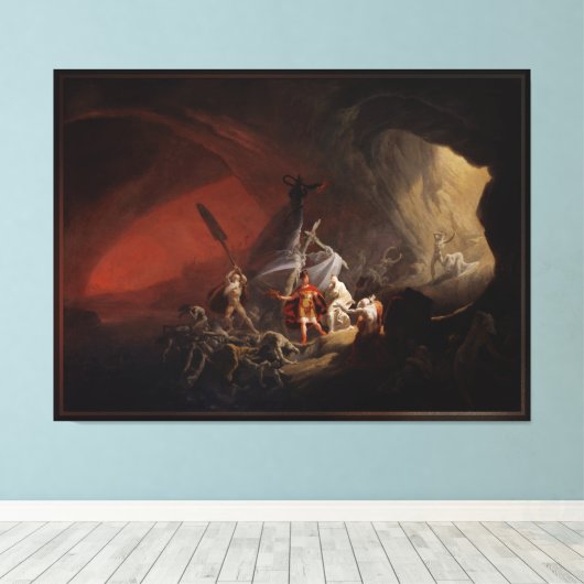 Aeneas en de Sibyl Old Masters Reproduction Canvas Afdruk (Insitu (Houten vloer))