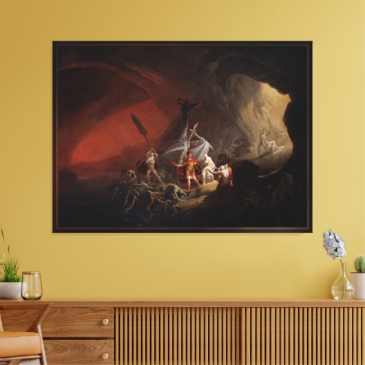 Aeneas en de Sibyl Old Masters Reproduction Canvas Afdruk (Insitu (Woonkamer))