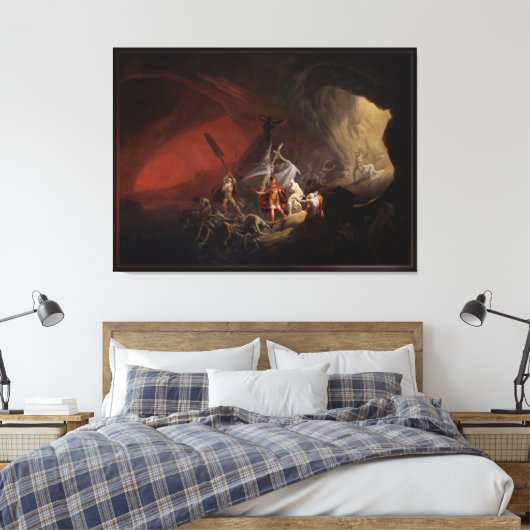 Aeneas en de Sibyl Old Masters Reproduction Canvas Afdruk (Insitu (Slaapkamer))