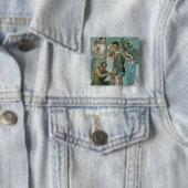 Aeneas gewond bij Pompeii Vierkante Button 5,1 Cm (In situ)