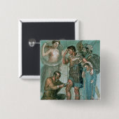 Aeneas gewond bij Pompeii Vierkante Button 5,1 Cm (Voorkant /achterkant)