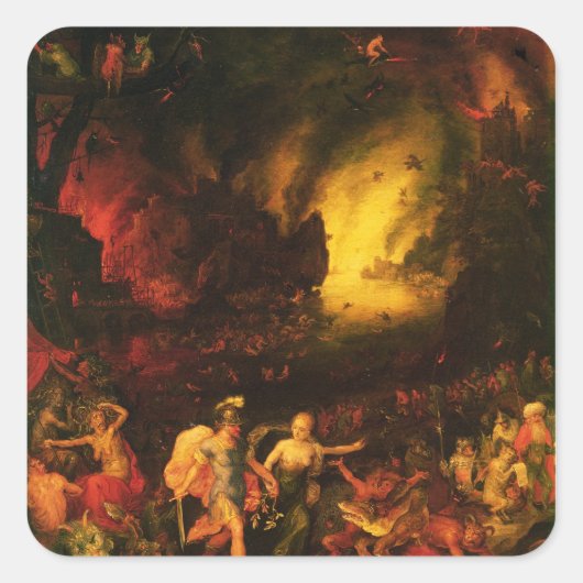 Aeneas in Hades Vierkante Sticker (Voorkant)