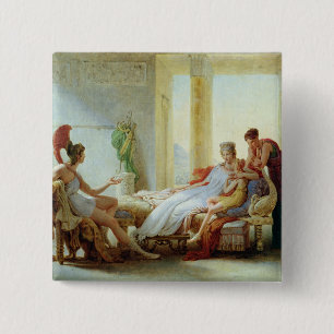 Aeneas vertelt Dido over de ramp bij Troy Vierkante Button 5,1 Cm