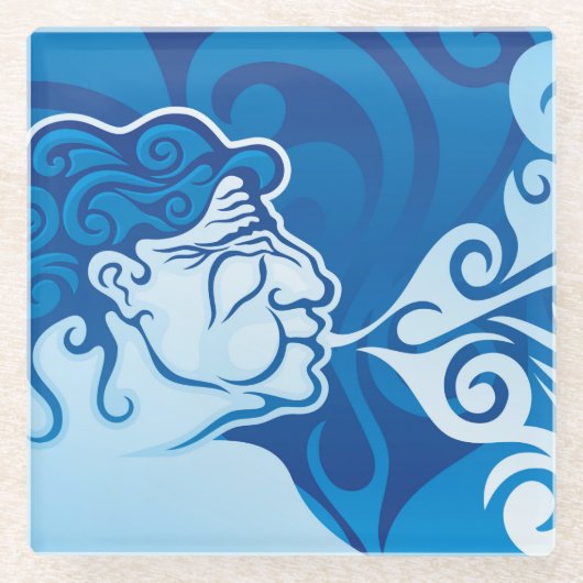 Aeolus Glazen Onderzetter (Voorkant)