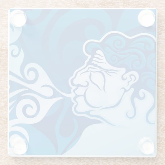 Aeolus Glazen Onderzetter (Achterkant)