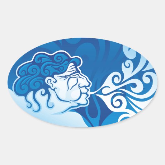Aeolus Ovale Sticker (Voorkant)