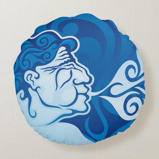 Aeolus Rond Kussen (Achterkant)