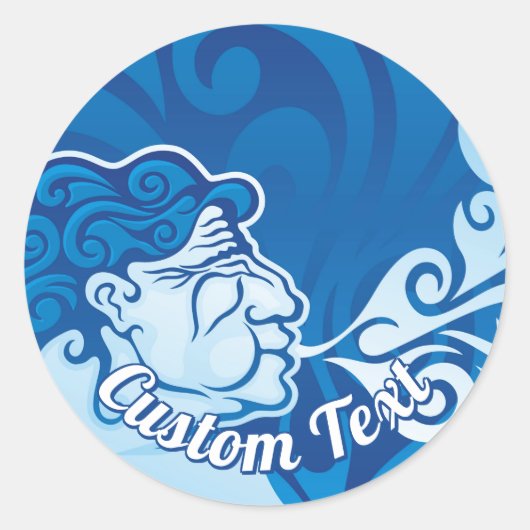 Aeolus Ronde Sticker (Voorkant)