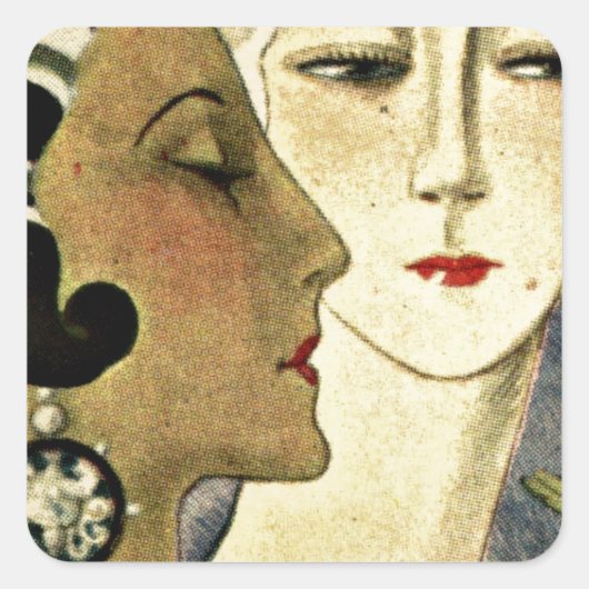 Aer Deco-dames Vierkante Sticker (Voorkant)