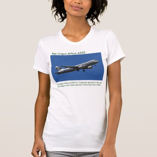 Aer Lingus Airbus A320 afbeelding voor dames T-shi T-shirt (Voorkant)