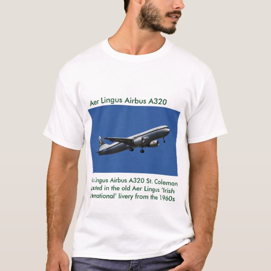 Aer Lingus Airbus A320 afbeelding voor heren t-shi T-shirt (Voorkant)