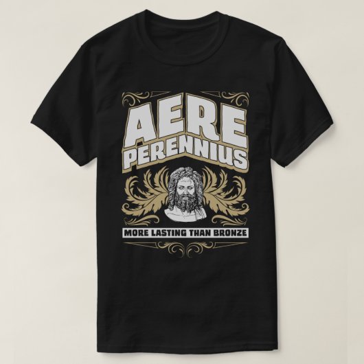 Aere Perennius duurder dan Bronze Latijn T-shirt (Design voorkant)