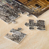 Aereal night view of La Rambla in Barcelona, Spain Legpuzzel (Zijkant)