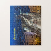 Aereal night view of La Rambla in Barcelona, Spain Legpuzzel (Verticaal)