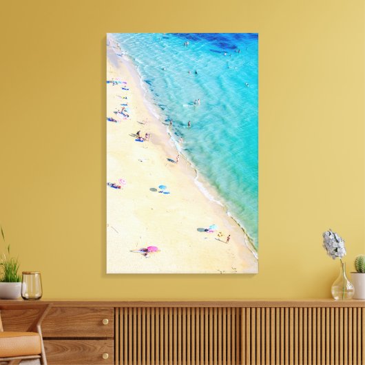 Aerial Beach Photo, Turquoise Vertical Canvas (Insitu (Woonkamer))