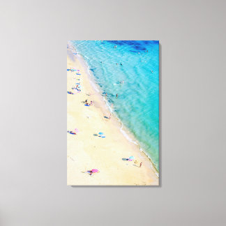 Aerial Beach Photo, Turquoise Vertical Canvas