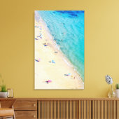 Aerial Beach Photo, Turquoise Vertical Canvas Afdruk (Insitu (Woonkamer))